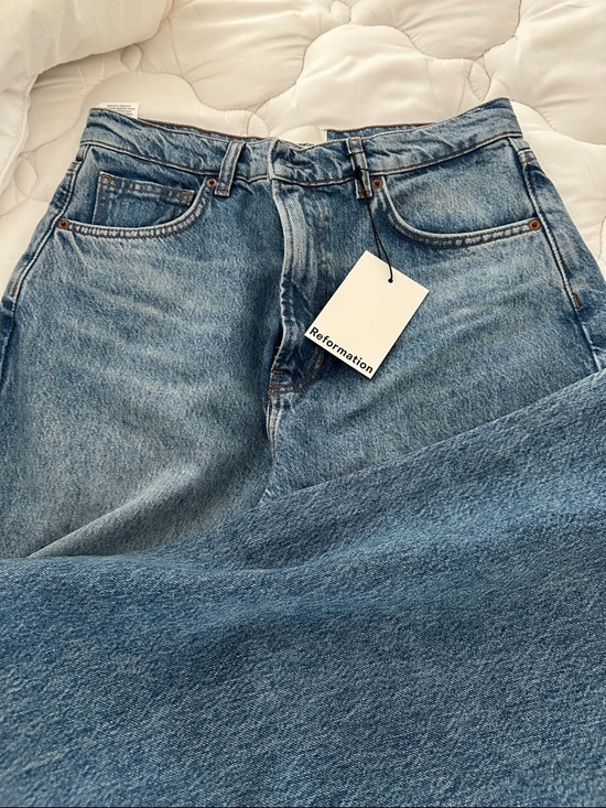 Reformation Denim - Reformation Light Blue Straight-Leg Denim Jeans